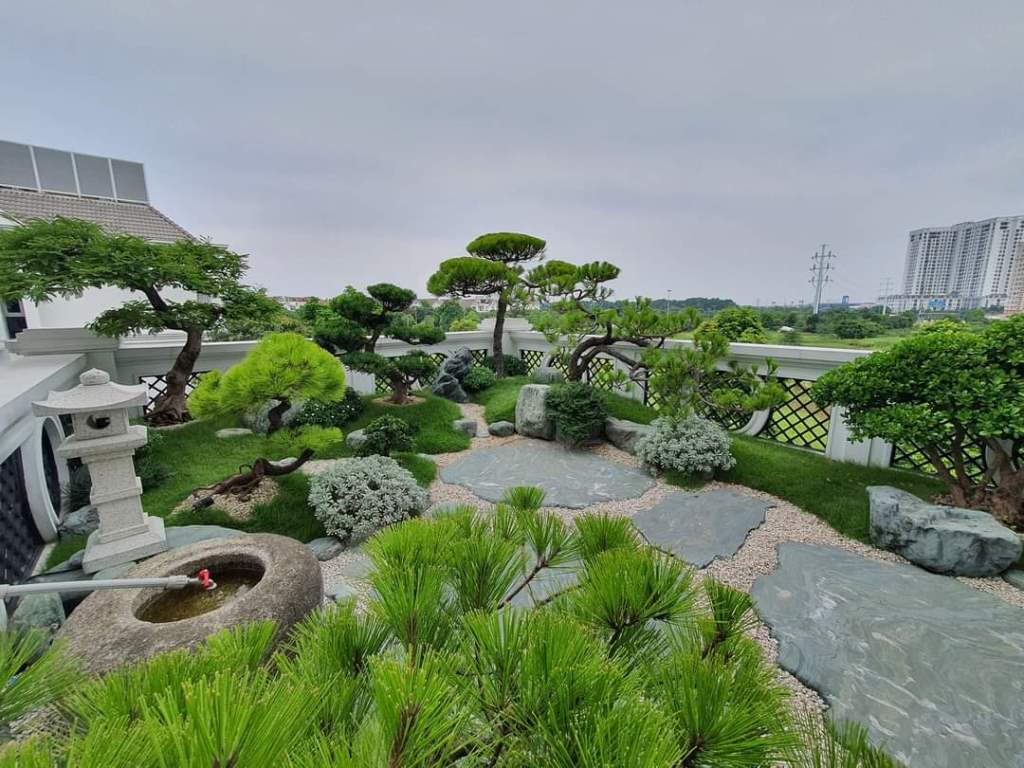 Vườn Nhật trên sân thượng Greenbay Mễ Trì